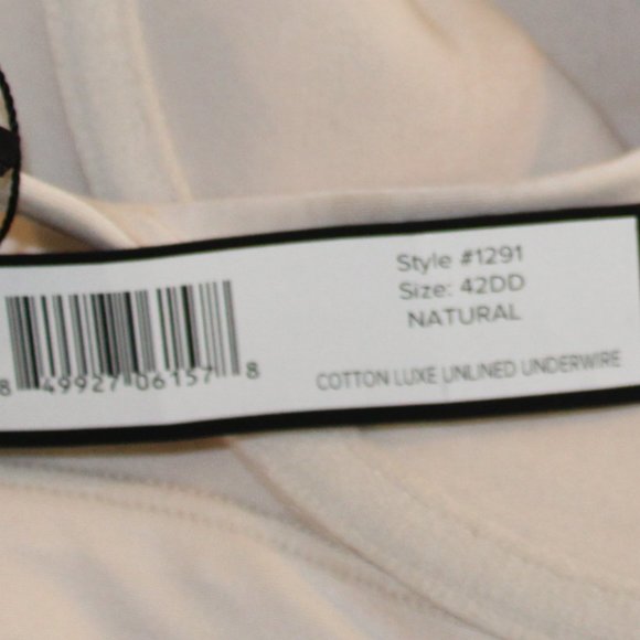 Curvycouture Cotton Luxe Bra Size 42DD Color Natural - Picture 7 of 11